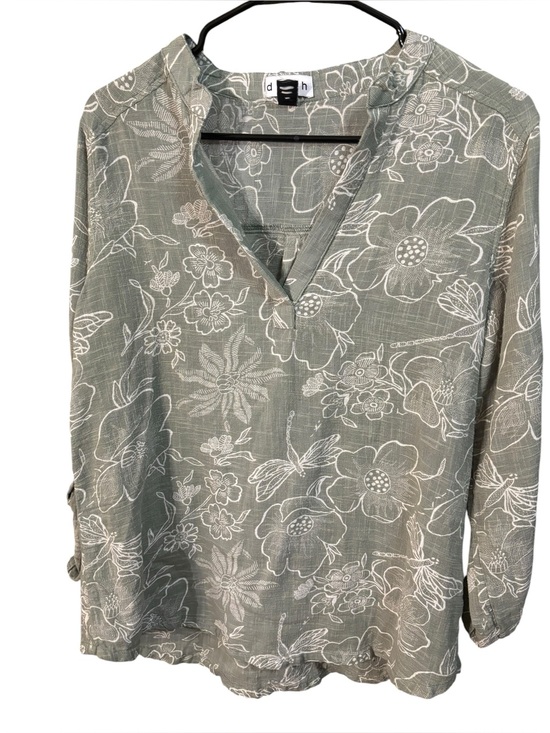 Dash Tops - Unbranded Women's Green and Grey Blouse